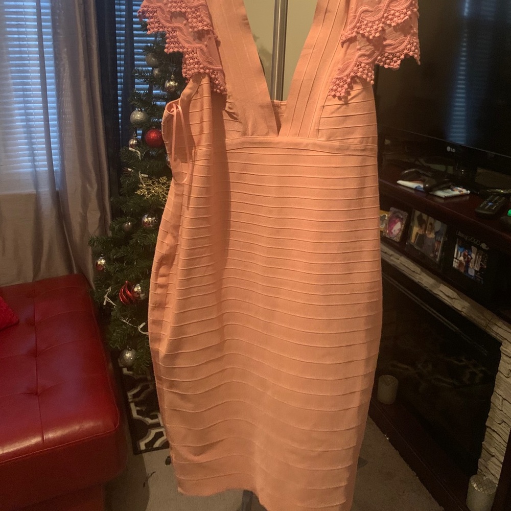 “Triggered” Flutter Sleeve Bandage Dress